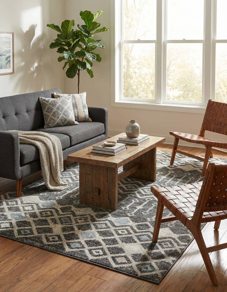 Detail image of  5' 3 x 8' Eco Trellis Rug