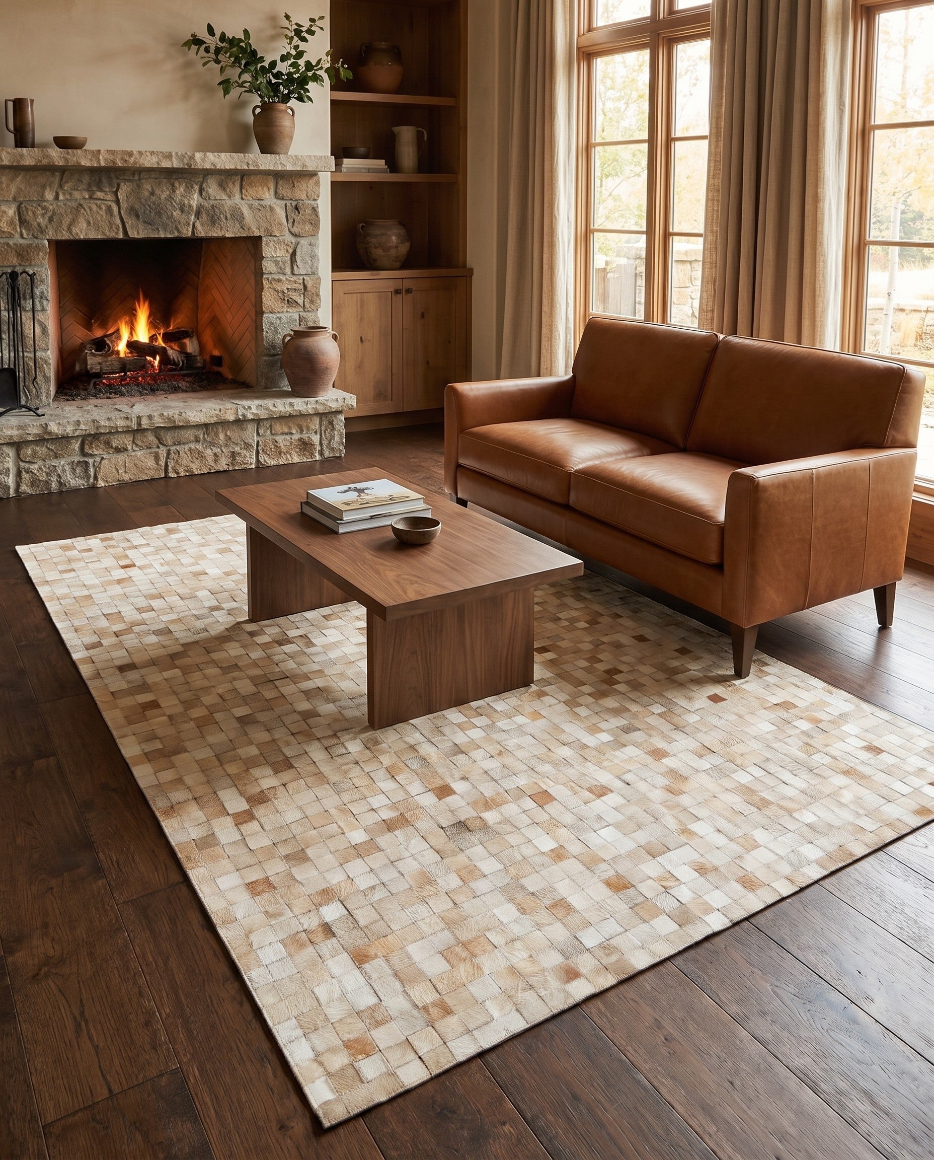 5' x 7' 11 Cowhide Stocks Rug