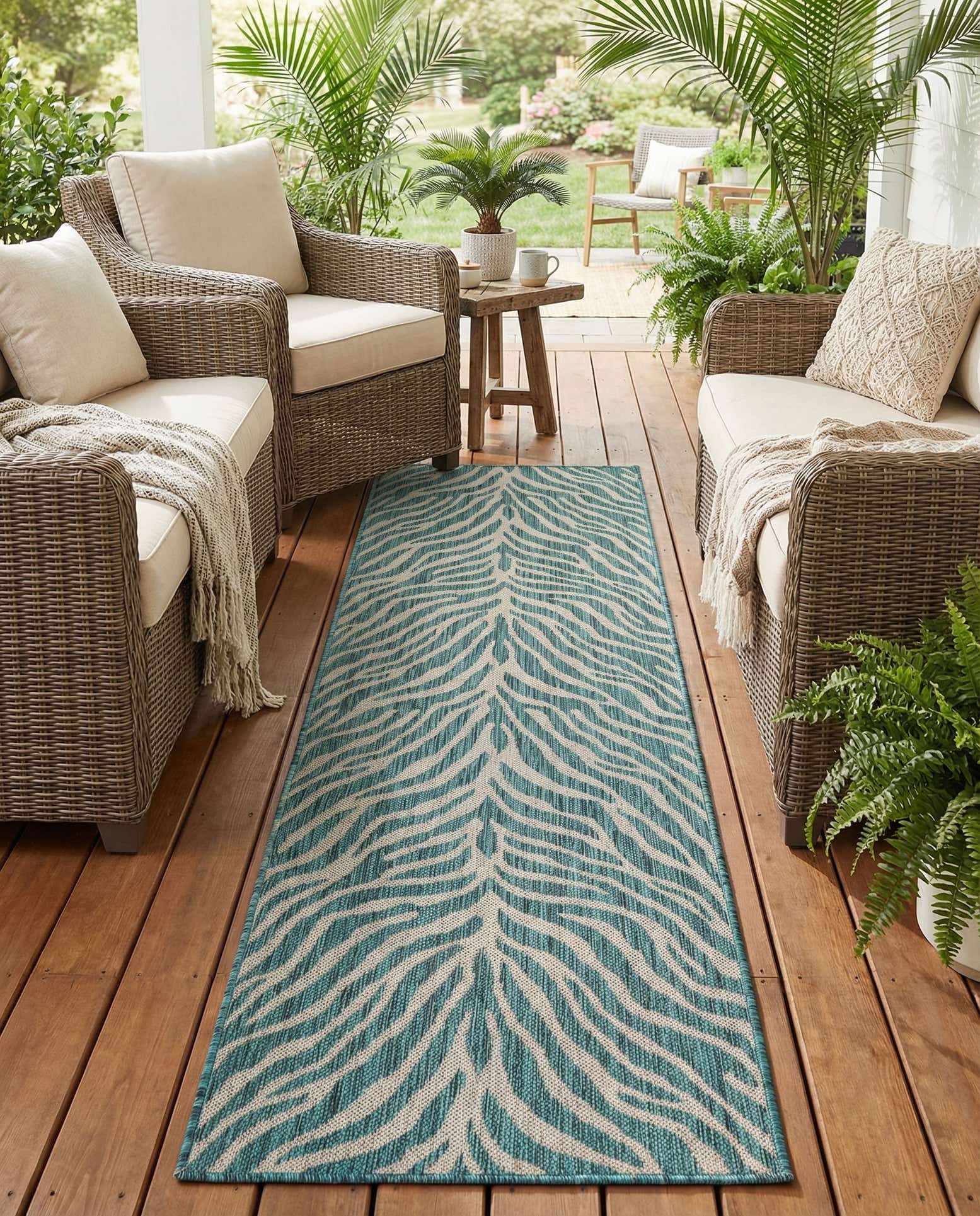 2' x 8' Easy-Clean Safari Indoor / Outdoor Runner Rug