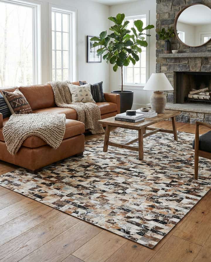 5' 2 x 7' 6 Cowhide Stocks Rug