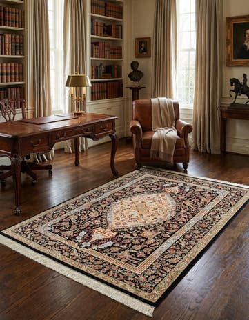 3' 3 x 4' 11 Ghom Silk Rug