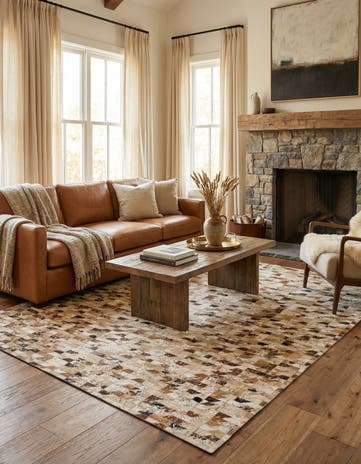 5' 4 x 7' 5 Cowhide Stocks Rug