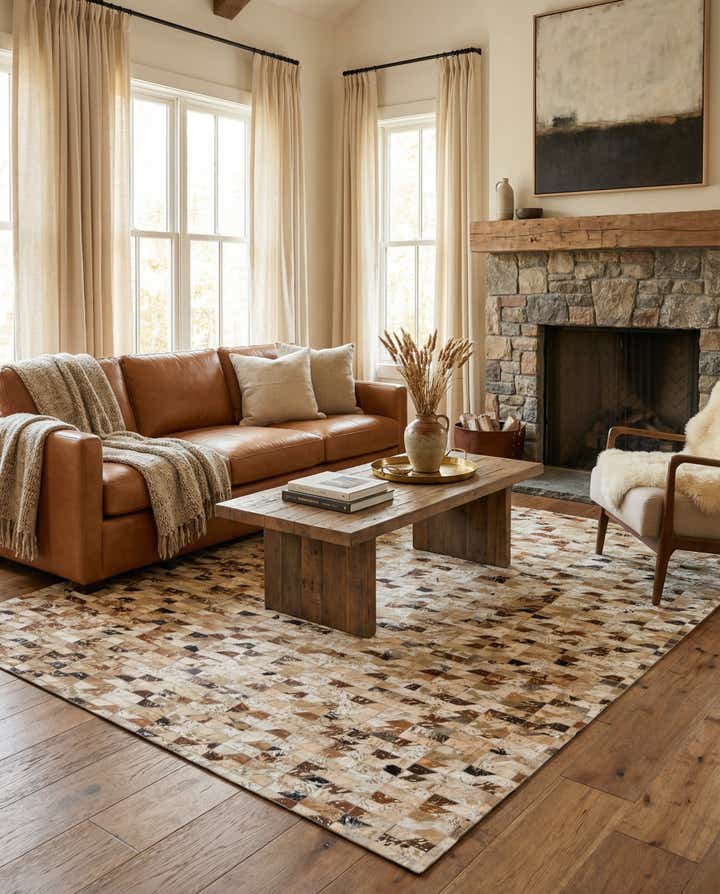 5' 4 x 7' 5 Cowhide Stocks Rug
