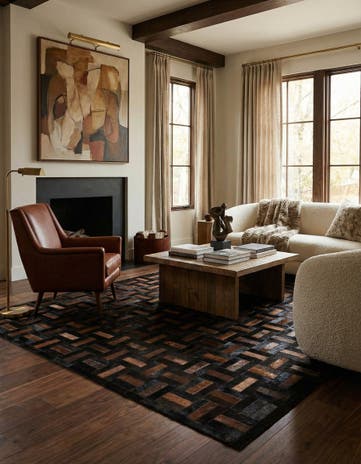 5' 3 x 8' 2 Cowhide - Patchwork Rug