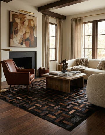 5' 3 x 8' 2 Cowhide - Patchwork Rug