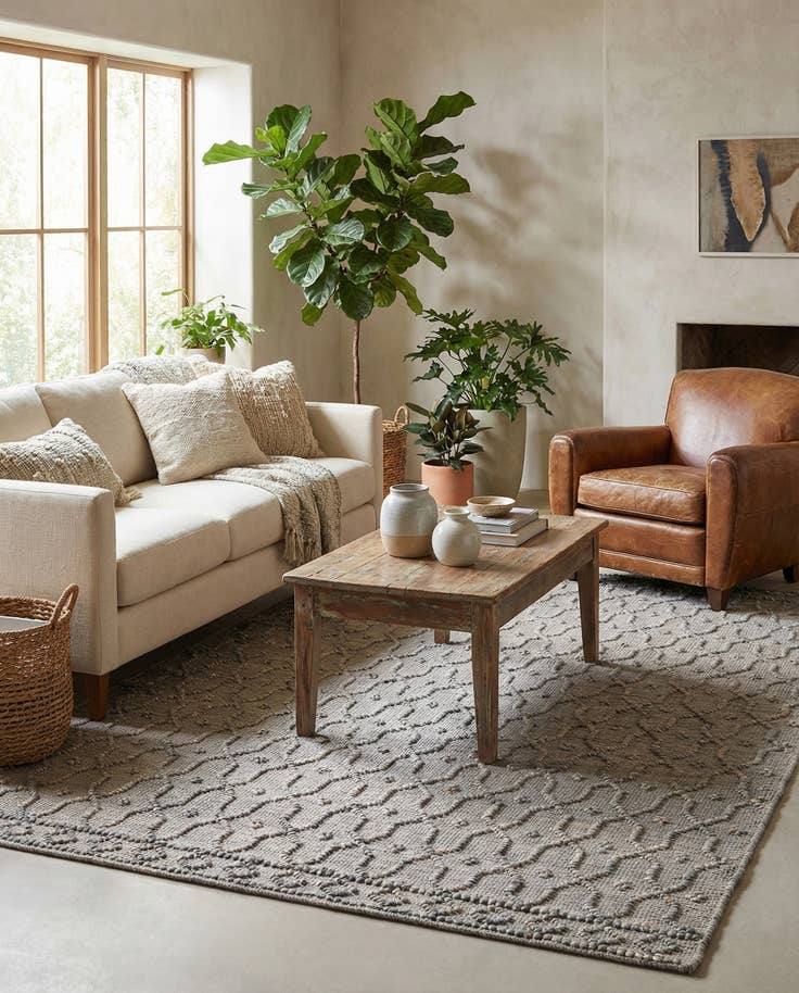 Detail image of 5' 3 x 8' Hand Woven Larsa Jute Rug