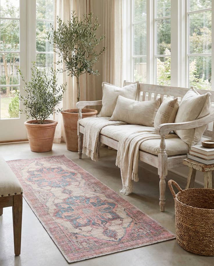 Detail image of 2' x 5' Washable Nostalgia Runner Rug