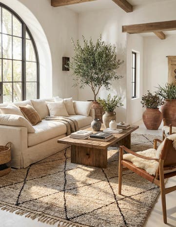 5' 5 x 8' 4 Hand Knotted Moroccan Wool Rug
