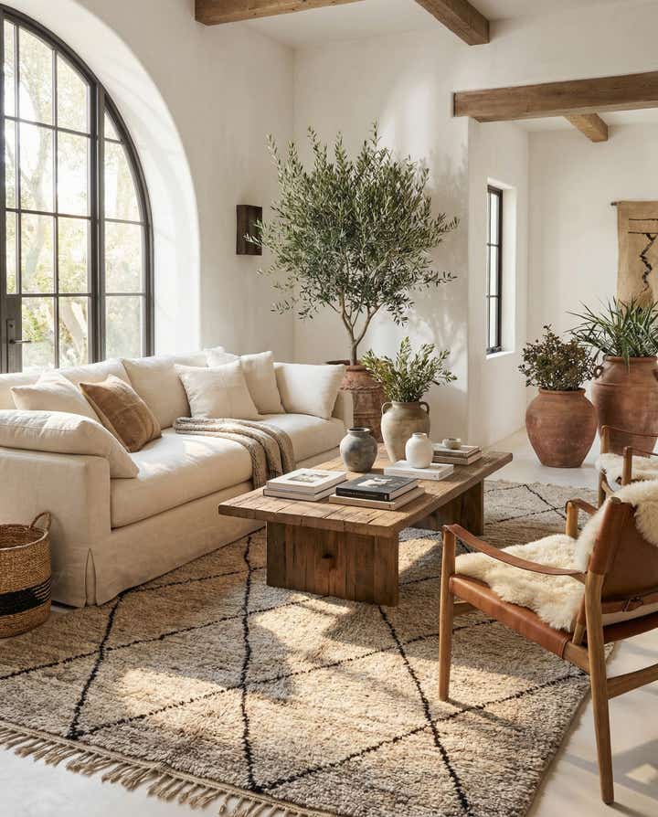 5' 5 x 8' 4 Hand Knotted Moroccan Wool Rug