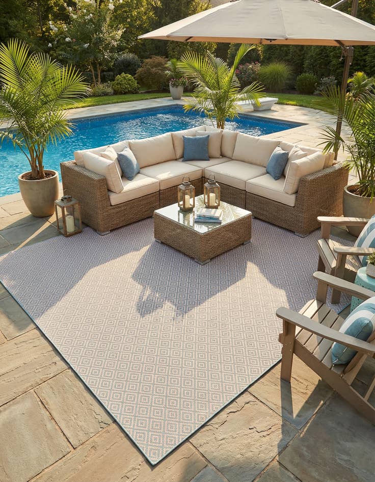 Detail image of 13' x 13'  Washable Jill Zarin Costa Rica Indoor / Outdoor Square Rug