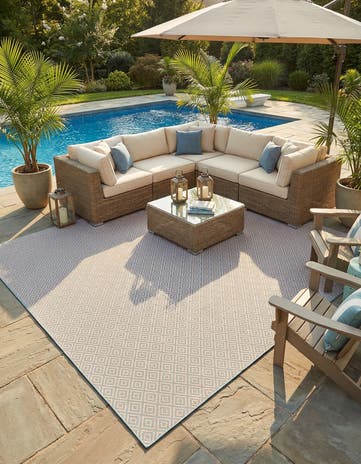 13' x 13' Easy-Clean Jill Zarin Costa Rica Indoor / Outdoor Square Rug
