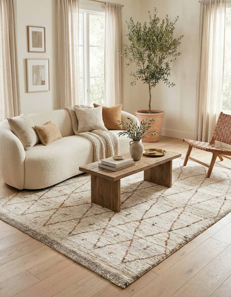 Detail image of 5' x 7' 6  Hand Knotted Moroccan Wool Rug