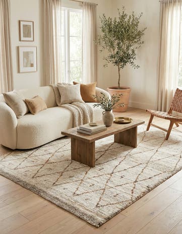 5' x 7' 6 Hand Knotted Moroccan Wool Rug