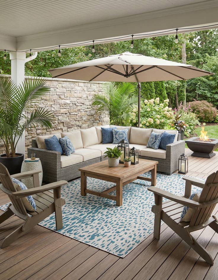 Detail image of 7' 10 x 11'  Washable Safari Indoor / Outdoor Rug