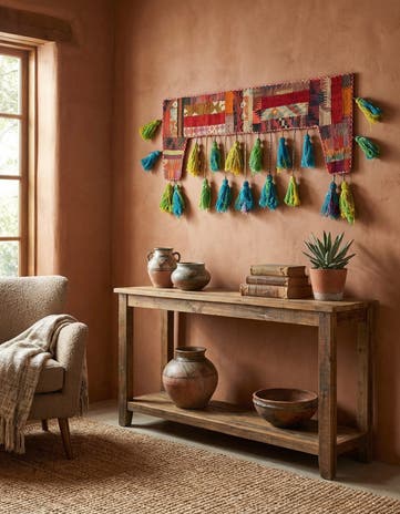 1' 8 x 4' 5 Hand Woven Wall Art Rug