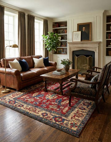 6' 11 x 9' 11 Hand Knotted Kazak Wool Rug