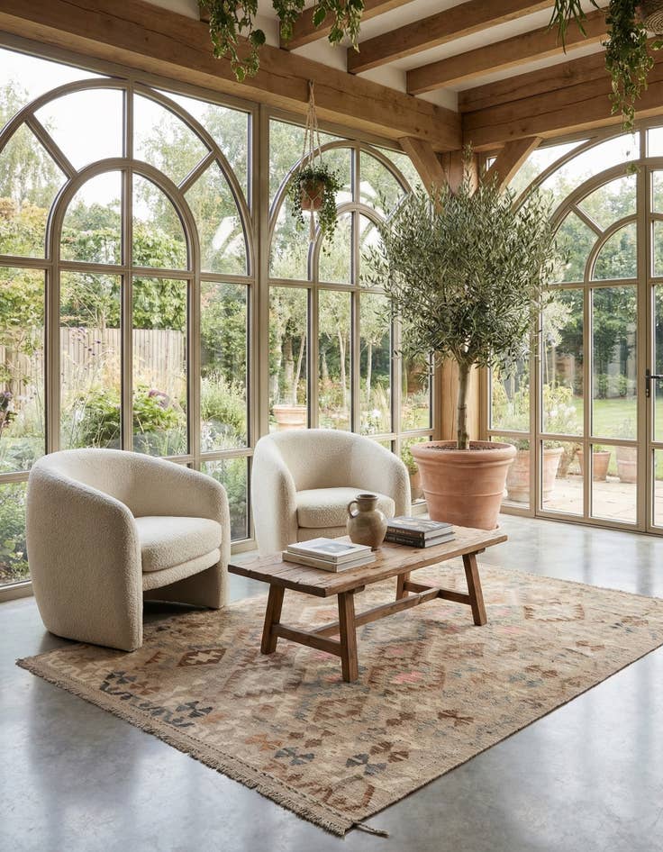 Detail image of 5' 10 x 7' 10  Hand Woven Kilim Maymana Wool Rug