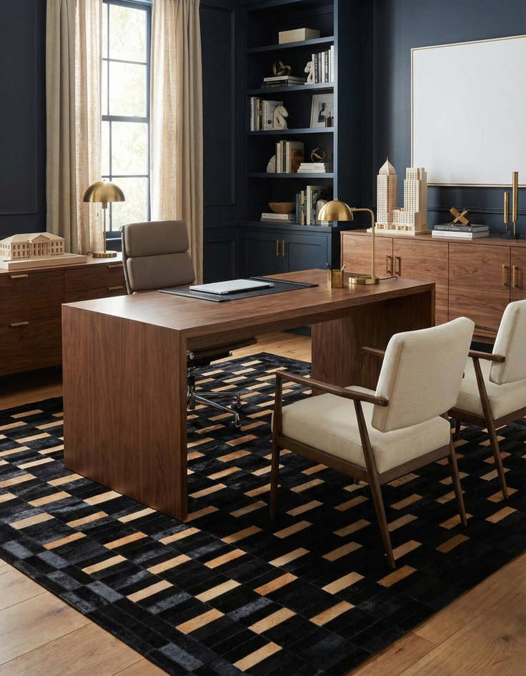 Detail image of  8' 1 x 10' Cowhide - Patchwork Rug