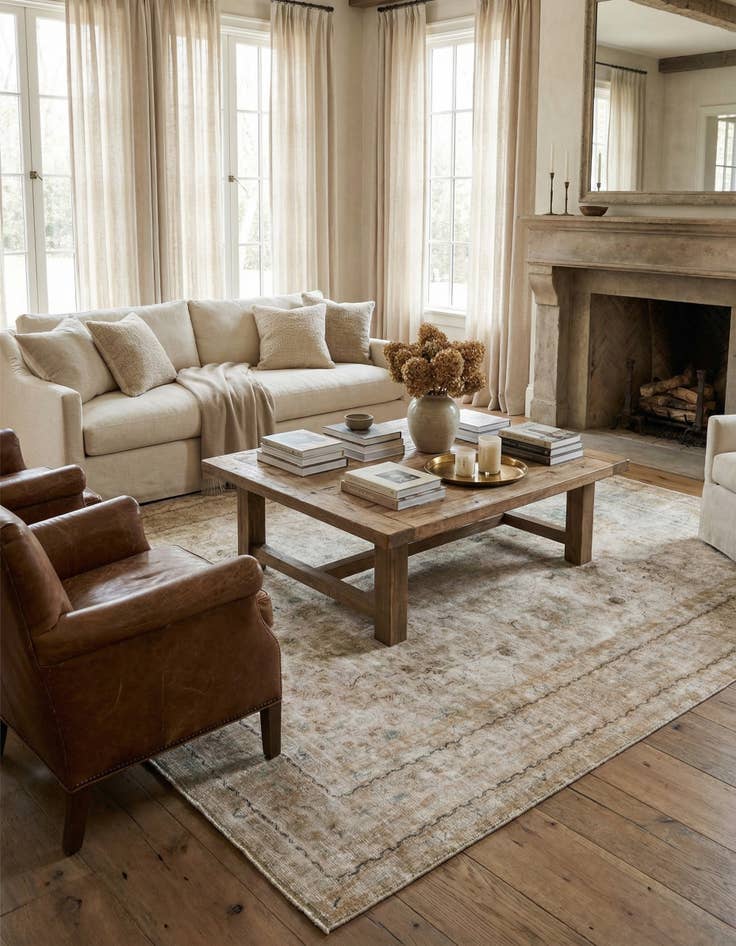 Detail image of 9' 6 x 12' 4  Hand Knotted Ultra Vintage Persian Wool Rug