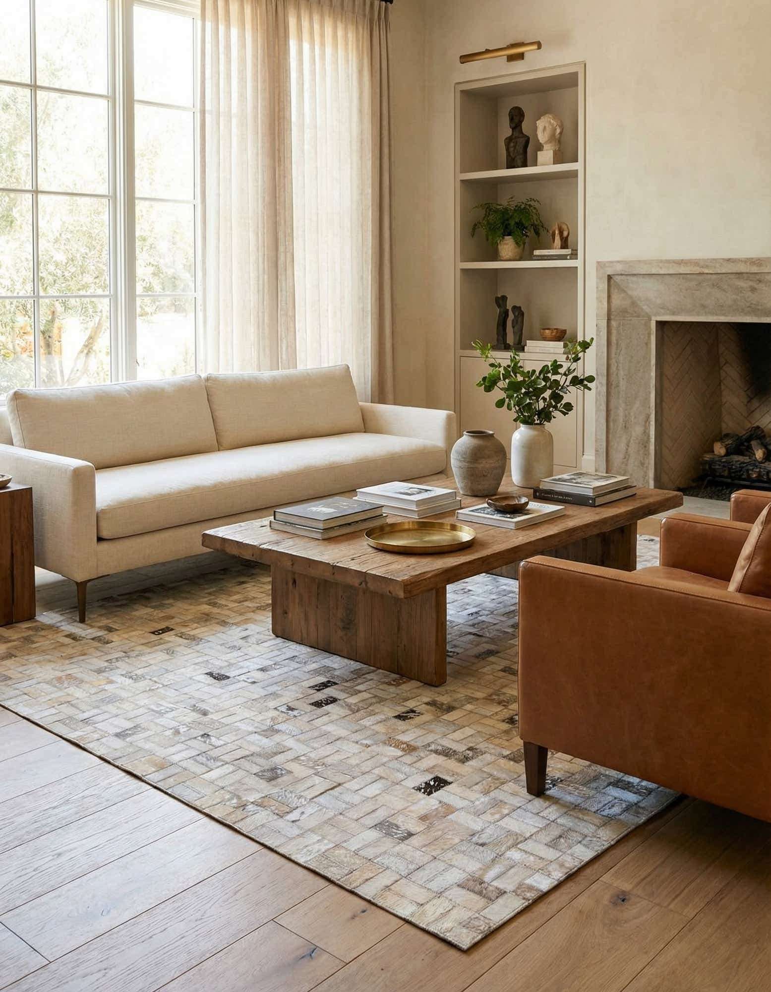 4' 9 x 6' 6 Cowhide Rug