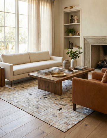4' 9 x 6' 6 Cowhide Rug