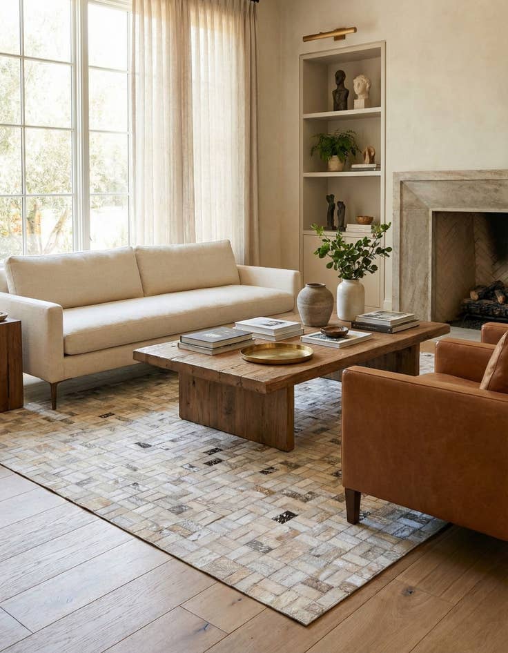 Detail image of  4' 9 x 6' 6 Cowhide Rug