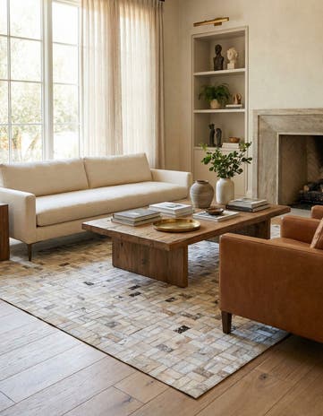 4' 9 x 6' 6 Cowhide Rug