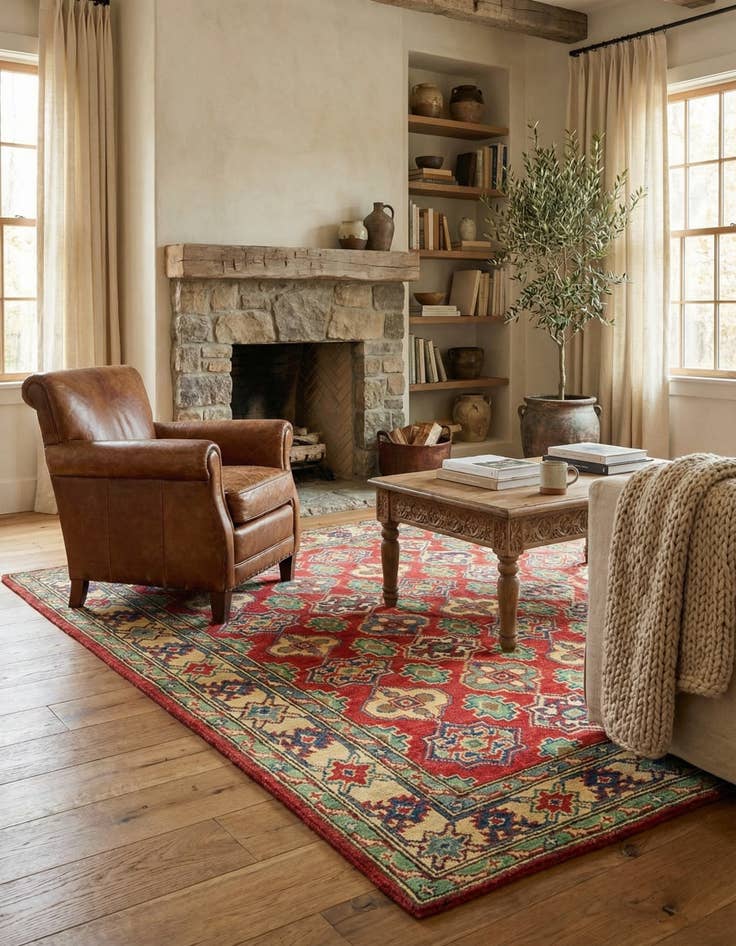 Detail image of 3' 3 x 5'  Hand Knotted Kazak Rug