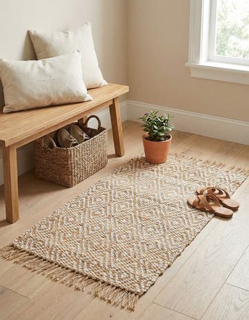 Natural Hand Woven Braided Jute Rug