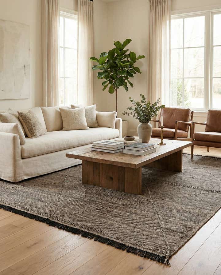 7' 2 x 9' 6 Hand Knotted Moroccan Wool Rug