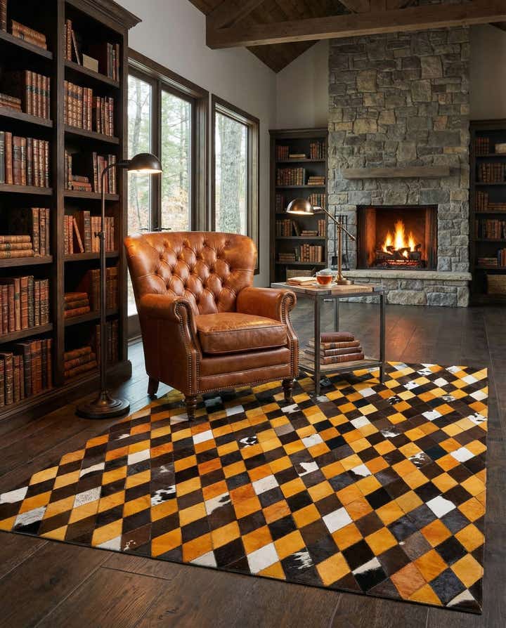 5' x 8' Cowhide Stocks Rug
