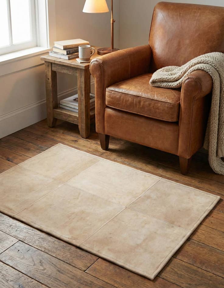 Detail image of 2' x 3' Cowhide Leather Rug