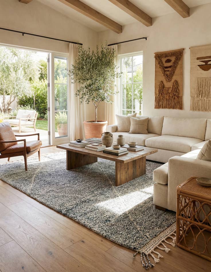 Detail image of 6' 9 x 9' 5  Hand Knotted Moroccan Wool Rug