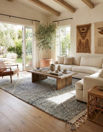 6' 9 x 9' 5 Hand Knotted Moroccan Wool Rug