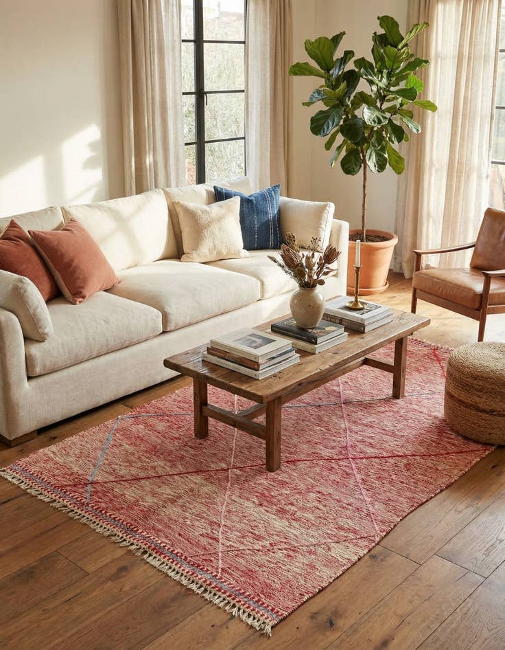 Detail image of 5' 5 x 8' 7  Hand Knotted Moroccan Wool Rug