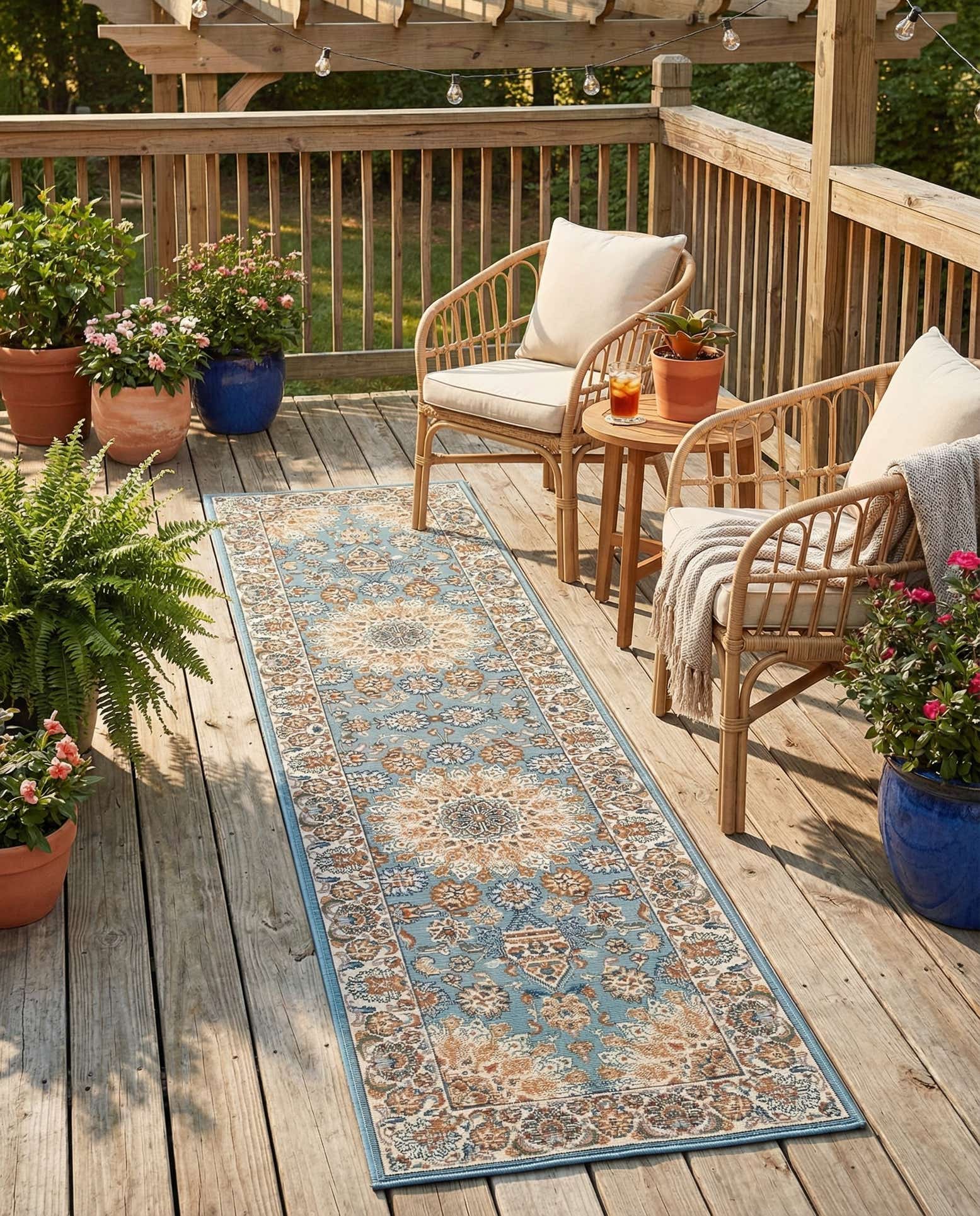 2' x 8' Easy-Clean Traditional Indoor / Outdoor Runner Rug