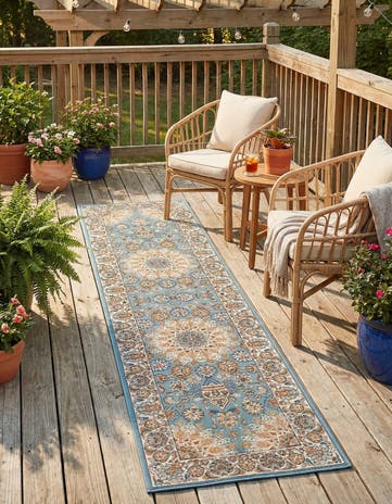 2' x 8' Easy-Clean Traditional Indoor / Outdoor Runner Rug