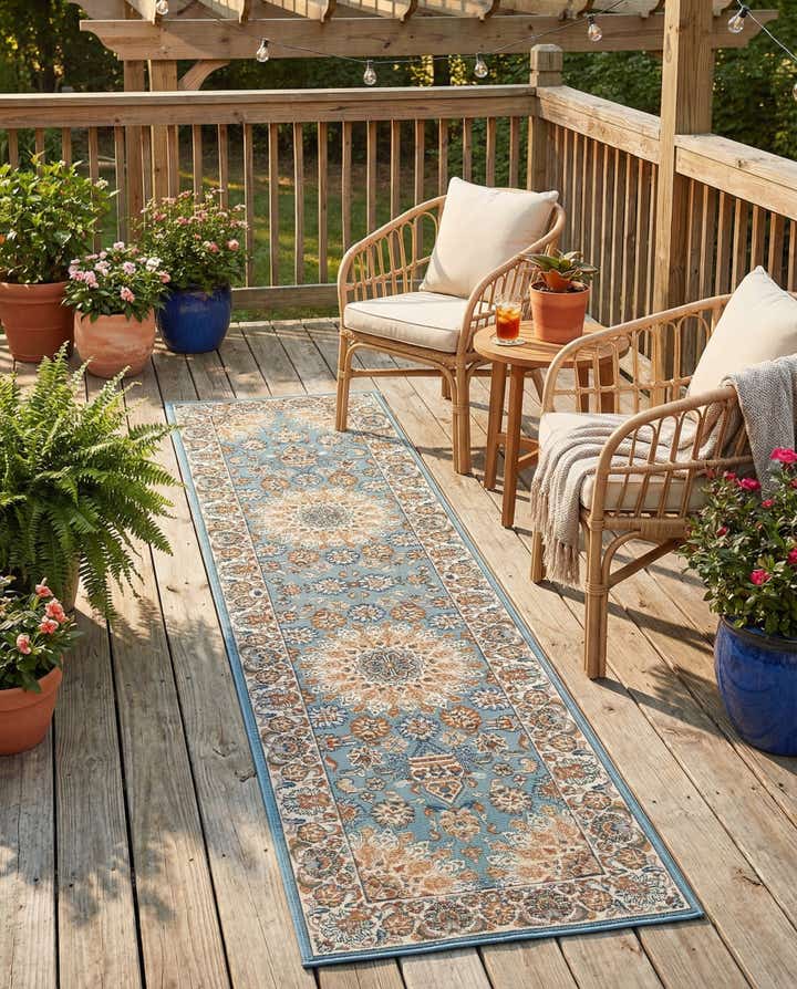 2' x 8' Easy-Clean Traditional Indoor / Outdoor Runner Rug