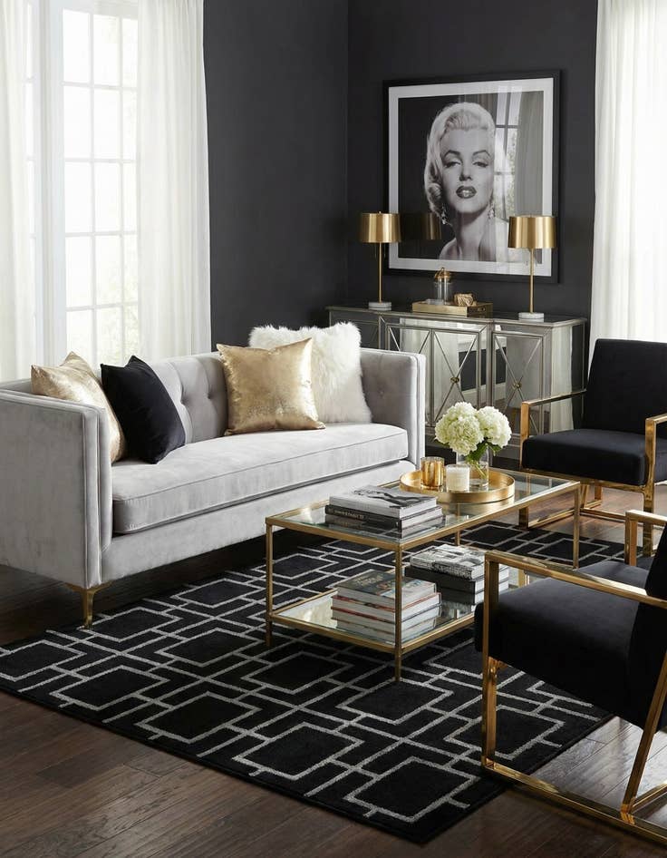 Detail image of 5' 3 x 7'  Marilyn Monroe™ Glam Deco Rug