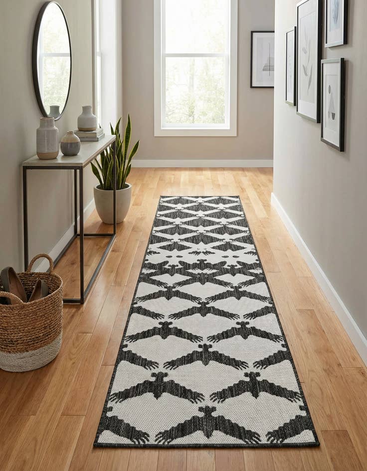 Detail image of 2' x 8'  Washable Modern Indoor / Outdoor Runner Rug