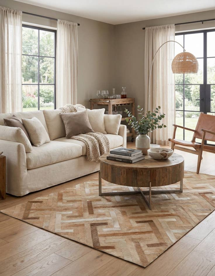 Detail image of 4' x 6' Cowhide Leather Rug