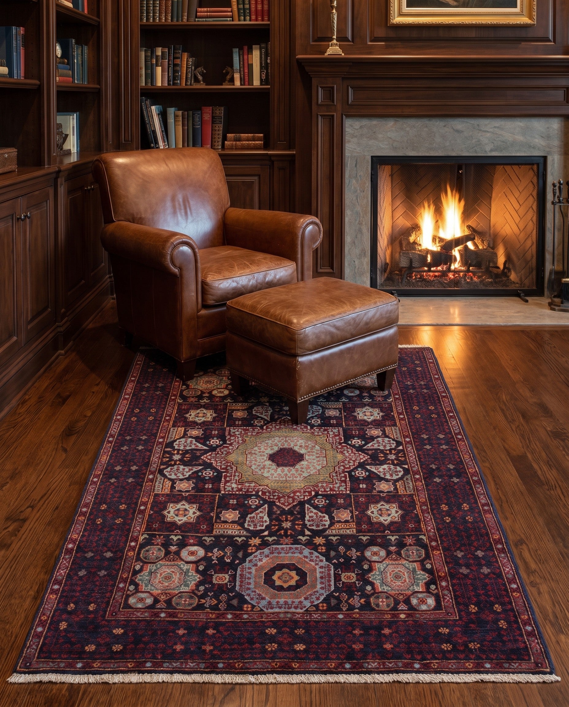 4' x 5' 8 Hand Knotted Mamluk Ziegler Rug