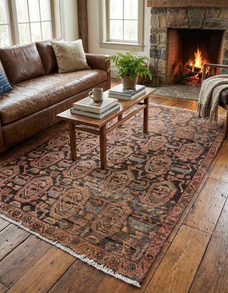 Detail image of  3' 9 x 5' 10  Hand Knotted Ultra Vintage Persian Wool Rug