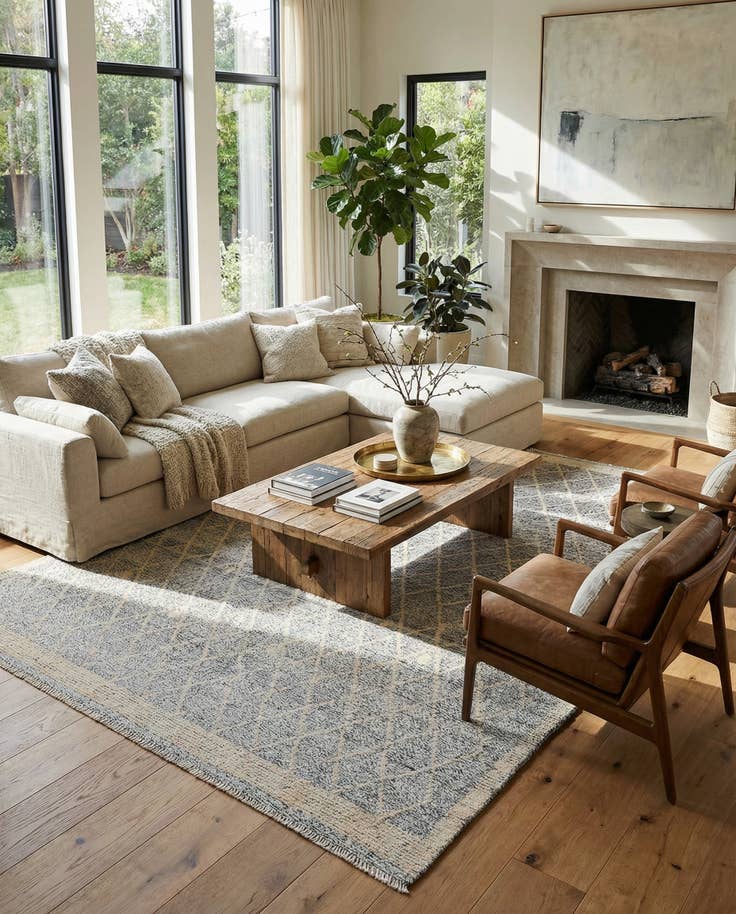 Detail image of 7' 10 x 9' 10 Hand Knotted Darya Wool Rug