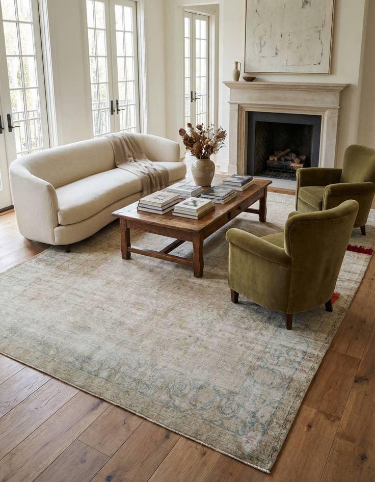 Detail image of 9' 9 x 13' 7  Hand Knotted Ultra Vintage Persian Wool Rug