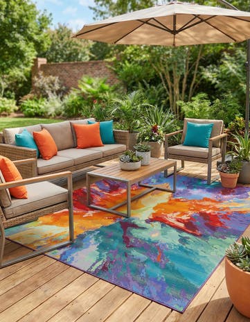 6' x 9' Easy-Clean Modern Indoor / Outdoor Rug