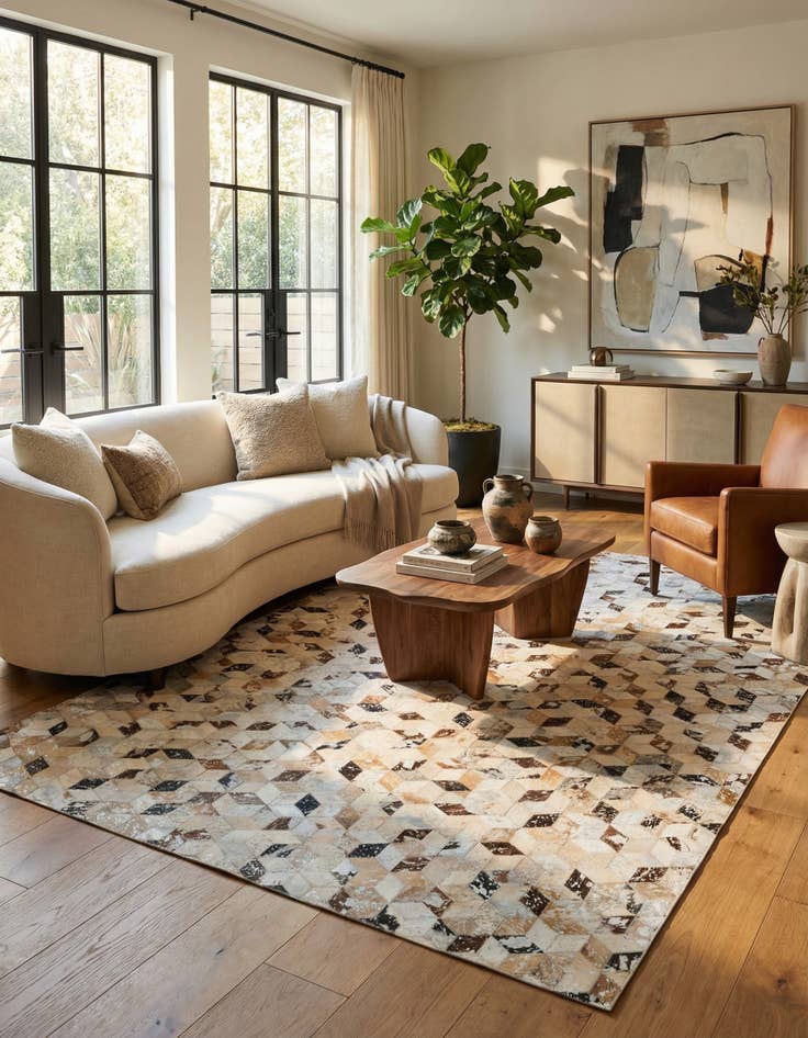 Detail image of 5' x 8' Cowhide Leather Rug