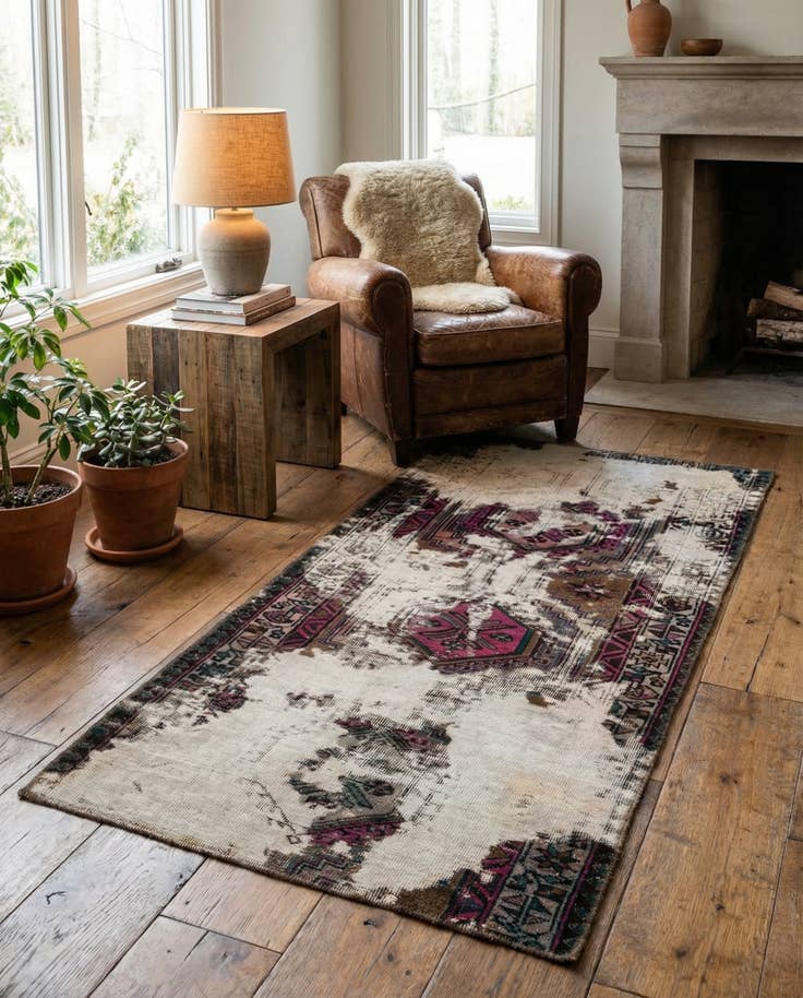 Detail image of 3' x 6' Hand Knotted Ultra Vintage Persian Wool Runner Rug