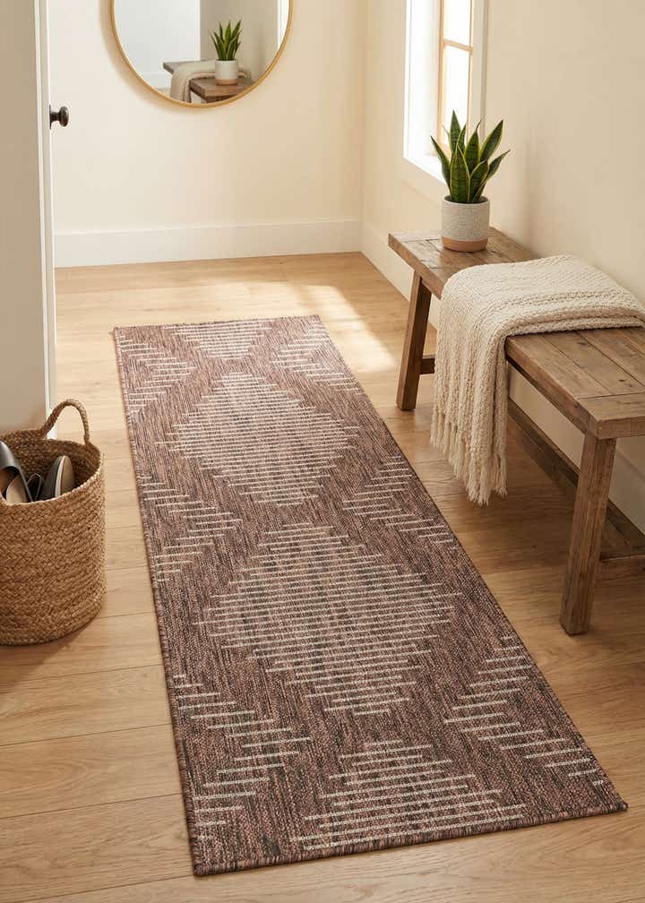 2' x 5' 3 Easy-Clean Modern Indoor / Outdoor Runner Rug