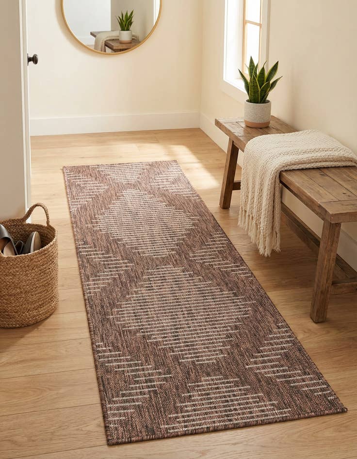 Detail image of 2' x 5' 3 Easy-Clean Modern Indoor / Outdoor Runner Rug